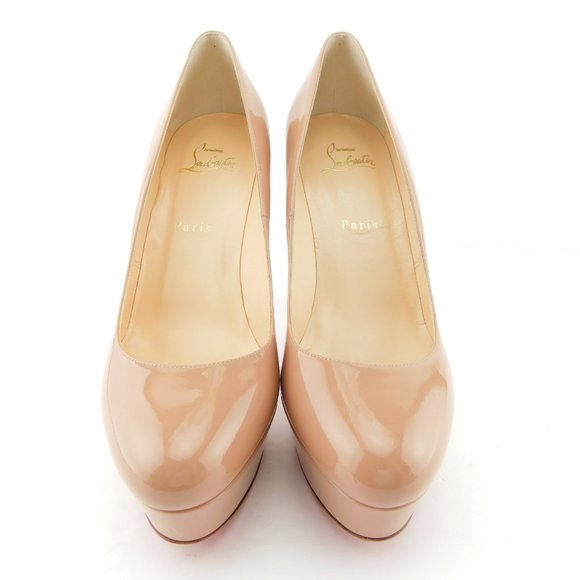 CHRISTIAN LOUBOUTIN Nude Platform Heel Pumps 38.5 - Picture 2 of 8